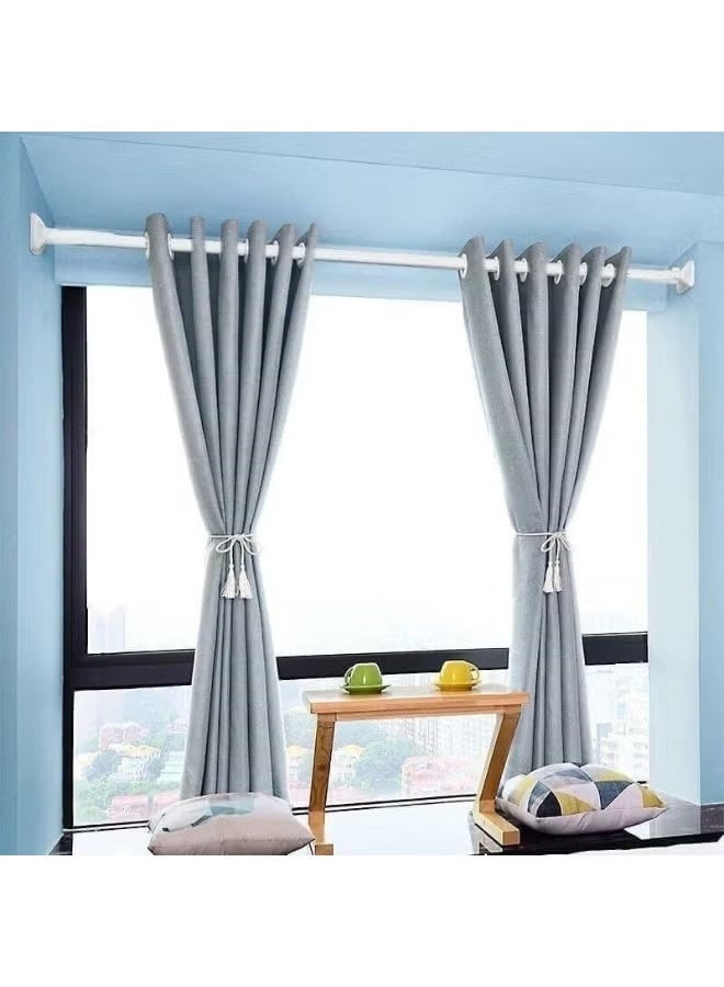 Stainless steel curtain rod, extendable from 70 cm to 120 cm. Ideal for curtains and can also be used as a clothesline. Say goodbye to drilling holes in walls! This rod adheres to all types of walls, including wood, aluminum, and ceramic tiles. Made of rust-resistant stainless steel, this rod is very durable. - Image 1
